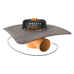 Strešná vpusť bočná s ohrevom TWE 75 BIT V -  DN 70