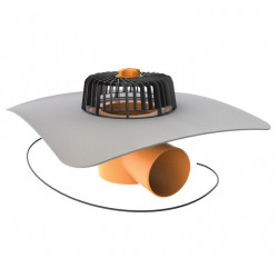 Strešná vpusť bočná s ohrevom TWE 110 PVC S - DN 100