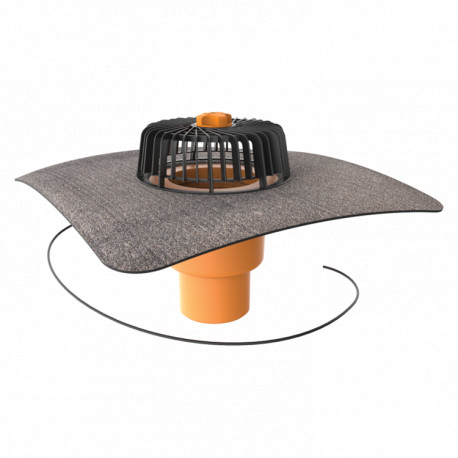 Strešná vpusť priama s ohrevom TWE 75 BIT S -  DN 70